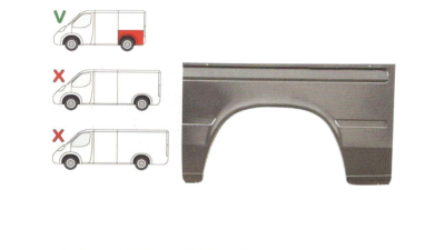 Segment reparatie aripa spate Mercedes Sprinter (W901-905), 1995-20022007, Vw Lt 1996-2005 Modele Cu Punte Simpla Spate, parte montare Segment reparatie aripa spate stanga, 50628310, Aftermarket