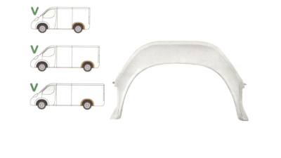 Segment reparatie aripa spate exterior Mercedes Sprinter, 1995-2007 , LT II 05.96-12.2005 , Partea Stanga, Dreapta, Spate, material : metal, 