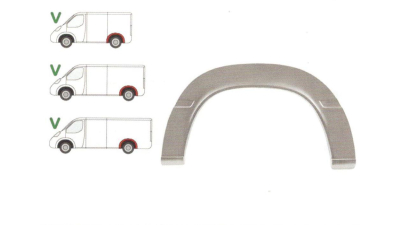 Segment reparatie aripa spate Mercedes Sprinter (W901-905), 1995-2006, Vw Lt 1996-2005, parte montare stanga=dreapta, mic, pentru modele cu punte simpla, 5062831M, Aftermarket