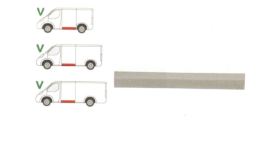 Panou reparatie lateral Mercedes Sprinter, 1996-2007, VW LT II 05.96-12.2005 Partea Stanga, Lateral, cu segmente , inaltime 150 mm, 