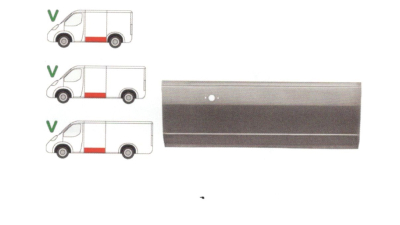 Panou reparatie lateral Mercedes Sprinter 1996-2007, VW LT II 05.96-12.2005 Partea Stanga, Lateral, lungine 1190 mm, inaltime 430 mm, cu locas semnalizare