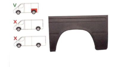 Aripa spate Mercedes Sprinter 1995-2007  ,Vw Lt -1996-2005 Partea Stanga, Lungime 1195mm latime 737 mm