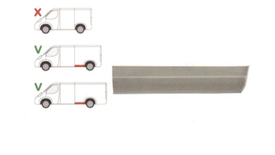 Segment reparatie aripa spate Mercedes Sprinter 1995-2007, VW LT 1995-2006 L=1950 Partea Stanga, Spate in fata rotii , baza roti :3550 mm , inaltime 150 mm