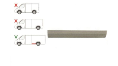 Segment reparatie aripa spate Mercedes Sprinter 1995-2007, VW LT 1995-2006 L=2900 Partea Stanga, Spate in fata rotii, baza roti :4025 mm, inaltime 150 mm