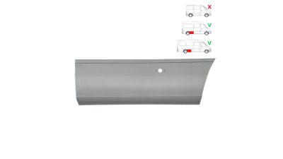 Segment reparatie aripa spate Mercedes Sprinter  1995-2007, VW LT 1995-2006 Partea Stanga, Spate, cu gauri pentru lampi gabarit , in fata pasajului roti