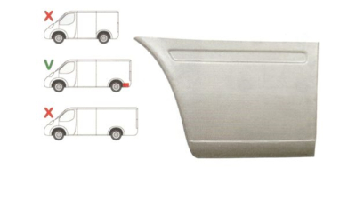 Segment reparatie aripa spate Mercedes Sprinter 1995-2007, VW LT 1995-2006 L=1950 Partea Stanga, Spate, baza roti :3550 mm , in spatele rotii