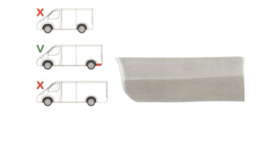 Segment reparatie aripa spate Mercedes Sprinter 1995-2007, VW LT 1995-2006 L=1950 Partea Stanga, Spate in spatele rotii , baza roti :3550 mm,inaltime 150 mm