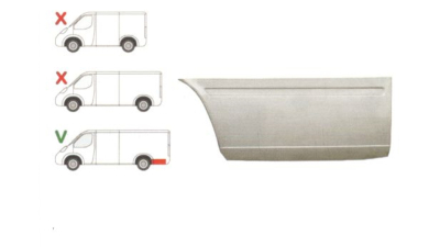 Segment reparatie aripa spate Mercedes Sprinter 1995-2007 VW LT 1995-2006 L=2900 Partea Stanga, Spate, baza roti :4025 mm, in spatele rotii