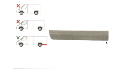 Segment reparatie aripa spate Mercedes Sprinter 1995-2007 model LONG, VW LT 1995-2006 L=2900 Partea Stanga, Spate in spatele rotii , baza roti :4025 mm, inaltime 150 mm