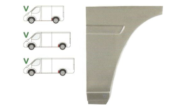 Segment reparatie aripa spate Mercedes Sprinter 1995-2007, VW LT 1995-2006 L=1200 Partea Dreapta, Spate, baza roti :3000 mm,lungime 250 mm, inaltime 440 mm, in fata rotii