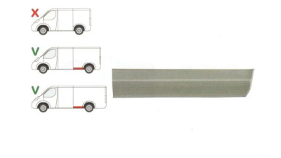 Segment reparatie aripa spate Mercedes Sprinter 1995-2007, VW LT 1995-2006 L=1950 Partea Dreapta, Spate in fata rotii , baza roti :3550 mm, inaltime 150 mm