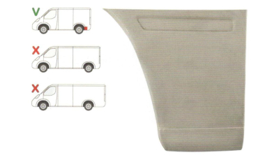 Segment reparatie aripa spate Mercedes Sprinter 1995-2007, VW Lt 1995-2006 Partea Dreapta, Spate, baza roti : 3000 mm , lungime 510 mm , inaltime 500 mm , in spatele rotii
