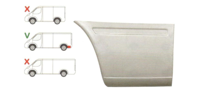 Segment reparatie aripa spate Mercedes Sprinter 1995-2007,Lt 1995-2006 Partea Dreapta, Spate, baza roti : 3550 mm , lungime 715 mm , inaltime 500 mm , in spatele rotii