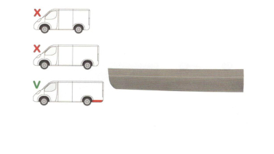 Segment reparatie aripa spate Mercedes Sprinter 1995-2007,VW Lt 1995-2006 Partea Dreapta, Spate  in spatele rotii , baza roti : 4025 mm , inatlime :150 mm 