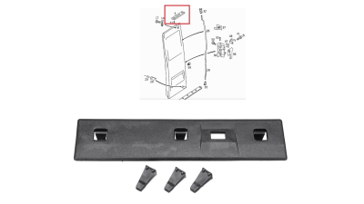 Ornament superior inchidere usa spate Mercedes Sprinter, 01.1995-2006; Vw Lt 2 05.1996-12.2005, Spate, din plastic; cleme in set, Aftermarket