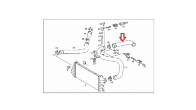 Furtun intercooler, supraalimentare Mercedes Sprinter 2000-2006, Sprinter 1995-2000, diametru 63/63 mm, cauciuc, BestAutoVest 5063PT-1