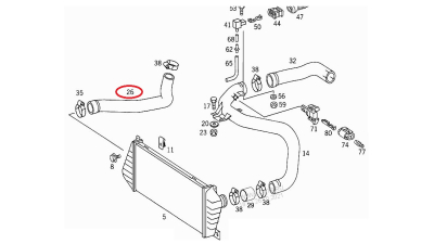 Furtun intercooler, supraalimentare Mercedes Sprinter 2000-2006, Sprinter 1995-2000, diametru 50/65 mm, cauciuc, BestAutoVest 5063PT-2