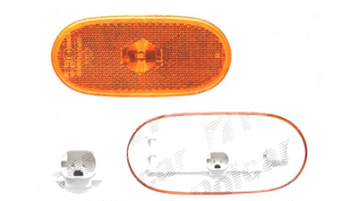Lampa semnalizare Mercedes Sprinter 210-519, 10.2013- Furgon; Vw Crafter (2e), 12.2005-04.2017 Furgon, fata/spate, Stanga = Dreapta, oval; LED; orange; omologare: ECE/SAE, TYC