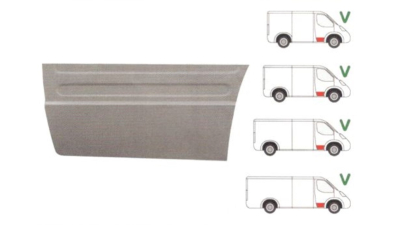 Panou reparatie usa Mercedes SPRINTER 209-524 (W906), 07.2006-2018, VW CRAFTER (2E), 12.2005-04.2017 (modele Scurt/Mediu/Lung/ExtraLung), partea dreapta, inaltime 390 mm, inferior, usa fata, 