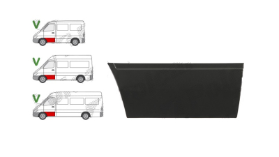 Panou de reparatie usa Mercedes Sprinter, 07.2006-2018; Crafter (2e), 12.2005-04.2017, Fata, partea Stanga, scazut, Aftermarket