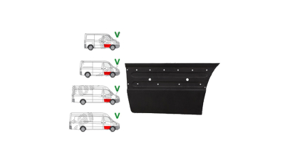 Panou de reparatie usa fata MERCEDES SPRINTER, 07.2006-10.2013, VW CRAFTER (2E), 12.2005-04.2017, partea Dreapta, KLOKKERHOLM, partea inferioara