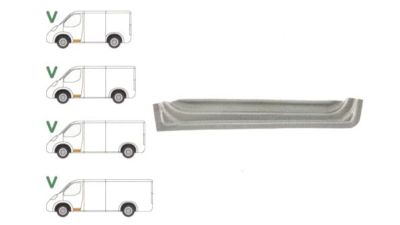 Panou reparatie usa Mercedes Sprinter 209-524 (906), 2006- , VW Crafter 2E 12.2005- , Partea Stanga, Fata, inaltime 100 mm, inferior 