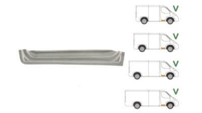 Panou reparatie usa Mercedes Sprinter 209-524 (906), 2006- , VW Crafter 2E 12.2005- Partea Dreapta, Fata, inaltime 105 mm , inferior
