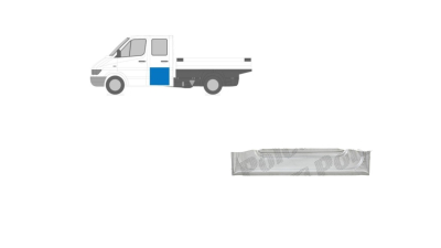 Panou de reparatie usa Mercedes Sprinter, 07.2006-06.2018, Double Cab; Vw Crafter (2e), 12.2005-04.2017, Double Cab, partea Stanga=Dreapta, usa spate, Aftermarket