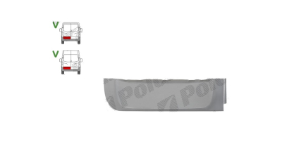 Panou de reparatie usa Mercedes Sprinter, 07.2006-06.2018; Crafter (2e), 12.2005-04.2017, Spate, partea Stanga, usa spate; scazut; inaltime 280 mm, Aftermarket