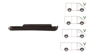 Prag metalic Mercedes Sprinter (W906) 209-524, 07.2006-10.2013, parte montare Prag dreapta, usa fata, 506542, Aftermarket