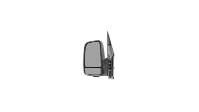 Oglinda exterioara Mercedes Sprinter 209-524 (W906) 07.2006-2009,  VW Crafter (2E) 12.2005-2009, partea Stanga, sticla Crom convexa, reglare manuala, Fara incalzire, carcasa neagra, mufa cu 6 gauri/ 2 pini, WievMax A9068104816 506551-M; cu semnalizare