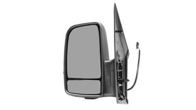 Oglinda exterioara Mercedes Sprinter 209-524 (W906) 07.2006-2009,  VW Crafter (2E) 12.2005-2009, partea Stanga, Crom, electrica, Cu incalzire, carcasa neagra, Convex, cu semnalizare, mufa cu 6 pini View Max, 9068104816;