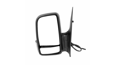 Oglinda exterioara Mercedes Sprinter 209-524 (W906) 07.2006-2017,  VW Crafter (2E) 12.2005-04.2017, Stanga, Crom, electrica, Cu incalzire, carcasa neagra, Convex, BestAutoVest 5065515E   cu semnalizare ,  6 pini, cu cablu lung