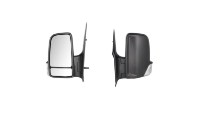 Oglinda usa exterioara MERCEDES SPRINTER, 07.2006-06.2018, VW CRAFTER (2E), 12.2005-04.2017, View Max, partea stanga, reglare electrica; carcasa neagra; incalzit; sticla convexa; geam cromat; 6 gauri / 6 pini; cu semnalizare