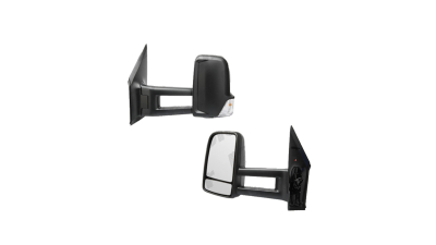 Oglinda exterioara Mercedes Sprinter 209-524 (W906) 07.2006-06.2018,  VW Crafter (2E) 12.2005-04.2017, Stanga, Crom, manuala, Fara incalzire, carcasa neagra, Convex, View Max, cu semnalizare,  2 pini, cu brat lung, A0008108119