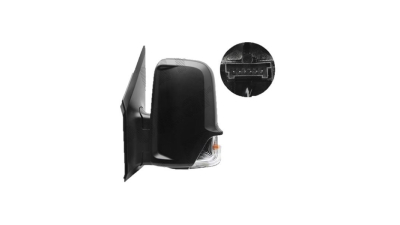 Oglinda exterioara Mercedes Sprinter 209-524 (W906) 07.2006-2009,  VW Crafter (2E) 12.2005-2009, partea dreapta, Crom, electrica, Cu incalzire, carcasa neagra, Convex, cu semnalizare, mufa cu 6 pini View Max, 9068104916;