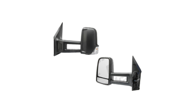 Oglinda exterioara Mercedes Sprinter 209-524 (W906) 07.2006-2017,  VW Crafter (2E) 12.2005-04.2017, Dreapta, Crom, electrica, Cu incalzire, carcasa neagra, Convex, View Max, 5065527M, cu semnalizare ,  6 pini, cu brat lung