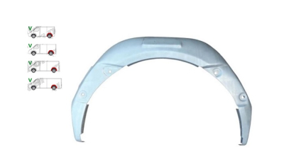 Segment interior reparatie aripa spate Mercedes Sprinter 209-524, 07.2006-10.2013, Vw Crafter (2e), 12.2005-04.2017, spate, Stanga, metal; in exterior