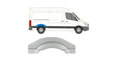 Segment reparatie aripa spate Dodge Sprinter (906), 01.2007-; Mercedes Sprinter 209-524, 07.2006-10.2013; Mercedes Sprinter 210-519, 10.2013-06.2018; Vw Crafter (2e), 12.2005-04.2017, Spate, Stanga = Dreapta, Aftermarket