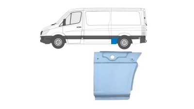 Segment reparatie aripa spate Dodge Sprinter (906), 01.2007-; Mercedes Sprinter 209-524, 07.2006-10.2013; Mercedes Sprinter 210-519, 10.2013-06.2018; Vw Crafter (2e), 12.2005-04.2017, Spate, Stanga, Aftermarket