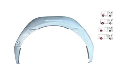 Segment interior reparatie aripa spate Mercedes Sprinter 209-524, 07.2006-10.2013, Vw Crafter (2e), 12.2005-04.2017, spate, Dreapta, metal; in exterior