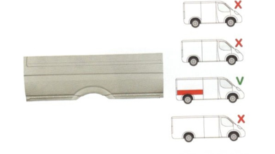 Aripa spate Mercedes Sprinter 209-524, 07.2006-10.2013, Vw Crafter (2e), 12.2005-, Dreapta, Spate, Spatiul De Incarcare L = 4300 Mm, Pana La Geam,