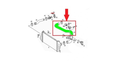 Furtun intercooler, supraalimentare Mercedes Sprinter 2000-2006, diametru 60 mm, cauciuc, BestAutoVest 5065PT-3