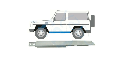 Prag MERCEDES Clasa G (W460) 05.1979-08.1989; Clasa G (W461) 09.1989-09.2018 doar pt. modele cu 3 usi, partea stanga, otel galvanizat
