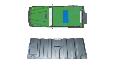 Panou reparatie podea spate MERCEDES Clasa G (W460) 05.1979-08.1989; Clasa G (W461/463) 09.1989-09.2018, spate; otel 1,00 mm, otel galvanizat, model 3 usi