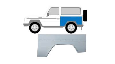 Aripa spate MERCEDES Clasa G (W460) 05.1979-08.1989; Clasa G (W461) 09.1989-2002, model cu 3 usi, partea stanga, otel galvanizat