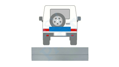 Panou de reparatie usa MERCEDES Clasa G (W460) 05.1979-08.1989; Clasa G (W461) 09.1989-09.2018, spate, otel galvanizat; lungime 1020mm, inaltime 295 mm; scazut