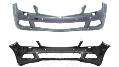 Bara fata Mercedes Clasa C (W204), 03.2007-03.2011, grunduit, cu gauri pentru spalatoare faruri,cu gauri pentru senzori de parcare, 2048800940