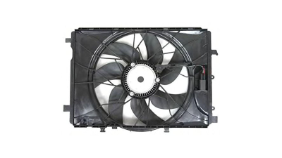 GMV radiator electroventilator Mercedes Clasa C (W204 / S204), 03.2007-2014 Diesel/Benzina, tip climatizare cu AC, dimensiune 600W/475mm, cu 4 pini, plastic, Aftermarket