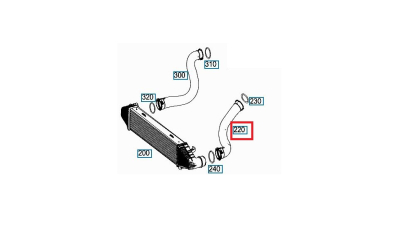 Furtun intercooler, supraalimentare Mercedes C-Class (W204) 2007-2014, C-Class Coupe (C204) 2011-, E Cabrio (A207) 2010-, E Class (W212) 2009-2016, E Coupe (C207) 2009-, cauciuc, BestAutoVest 5070PT-4